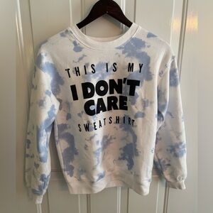 Wound Up White and Blue Statement Sweater